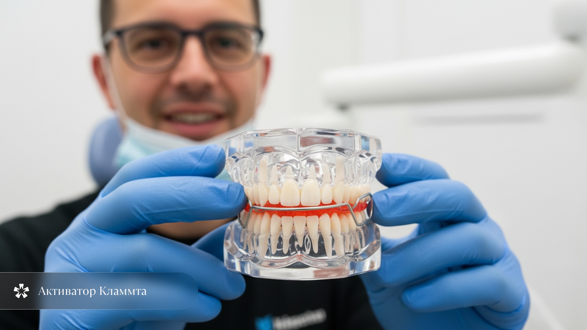 активатор Кламмта для исправления открытого прикуса, функциональный ортодонтический аппарат